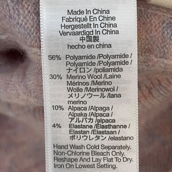 Madewell Striped Bowden Henley Alpaca Wool Sweater in Coziest Yarn Pink M - Picture 6 of 7